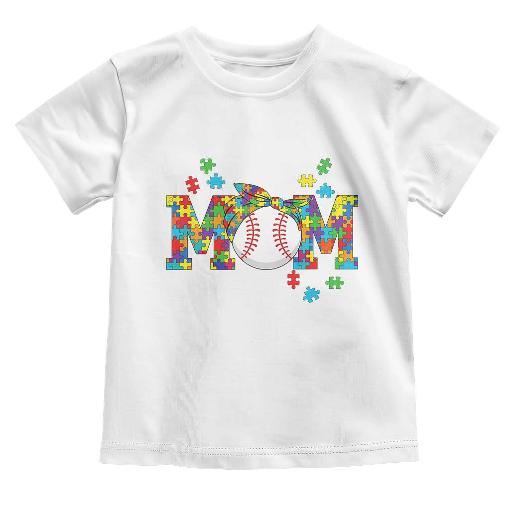 Autism Acceptance Baseball Mom Toddler T Shirt Proud Mom Inclusive Support Graphic TS12 White Print Your Wear
