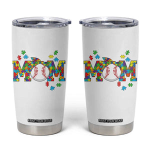 Autism Acceptance Baseball Mom Tumbler Cup Proud Mom Inclusive Support Graphic TS12 White Print Your Wear