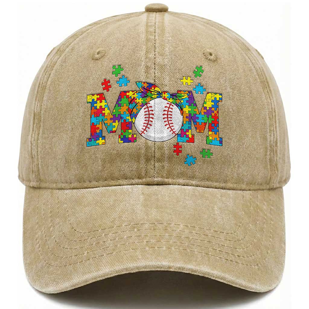 Autism Acceptance Baseball Mom Washed Cotton Baseball Cap Proud Mom Inclusive Support Graphic TS12 Print Your Wear