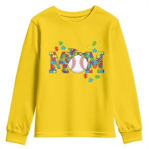 Autism Acceptance Baseball Mom Youth Sweatshirt Proud Mom Inclusive Support Graphic TS12 Daisy Print Your Wear