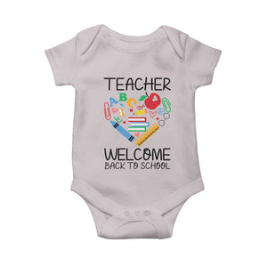 Teacher Welcome Back To School Baby Onesie Cute Classroom Gift TS12 Ice Gray Print Your Wear