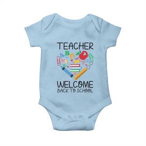 Teacher Welcome Back To School Baby Onesie Cute Classroom Gift TS12 Light Blue Print Your Wear