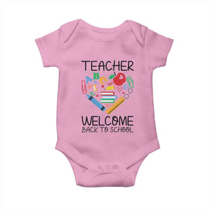Teacher Welcome Back To School Baby Onesie Cute Classroom Gift TS12 Light Pink Print Your Wear