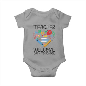Teacher Welcome Back To School Baby Onesie Cute Classroom Gift TS12 Sport Gray Print Your Wear
