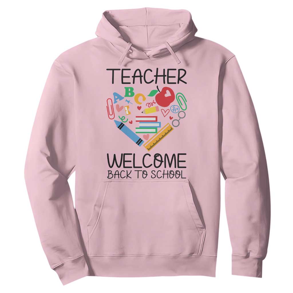 Teacher Welcome Back To School Hoodie Cute Classroom Gift TS12 Light Pink Print Your Wear