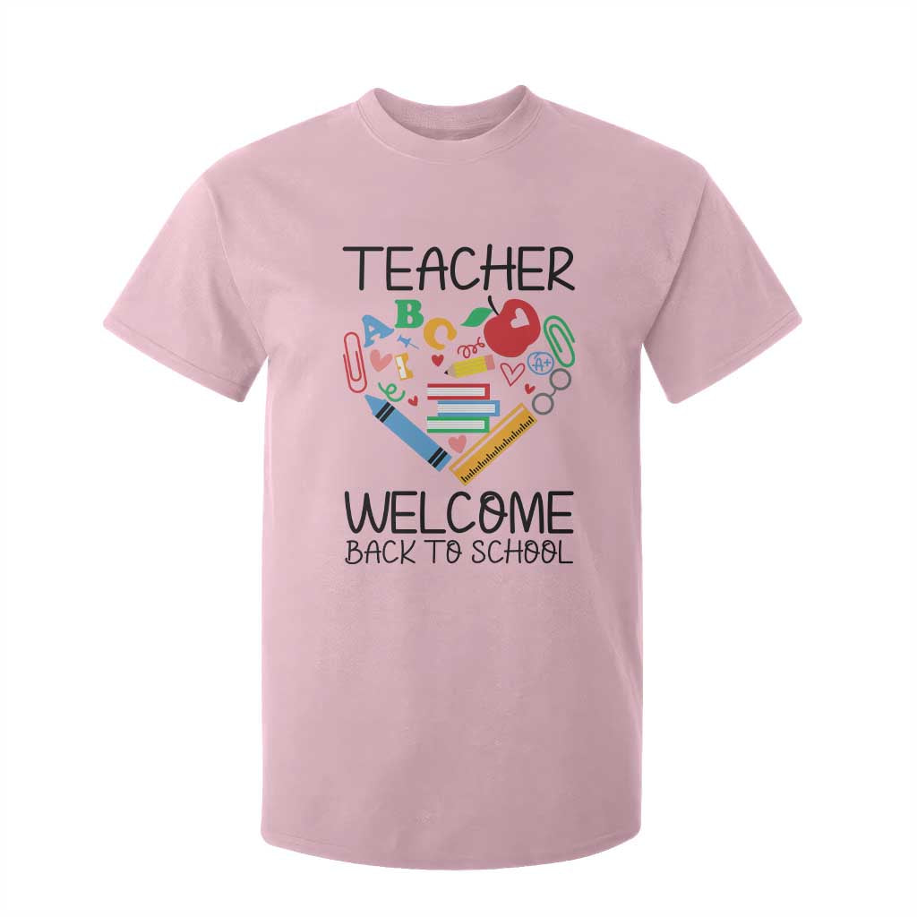 Teacher Welcome Back To School T Shirt For Kid Cute Classroom Gift TS12 Light Pink Print Your Wear