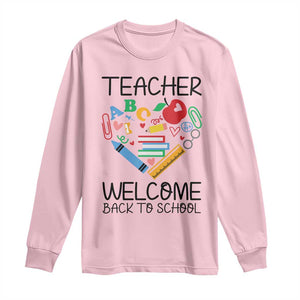 Teacher Welcome Back To School Long Sleeve Shirt Cute Classroom Gift TS12 Light Pink Print Your Wear