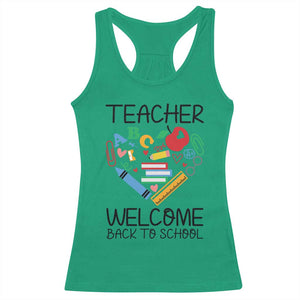 Teacher Welcome Back To School Racerback Tank Top Cute Classroom Gift TS12 Irish Green Print Your Wear