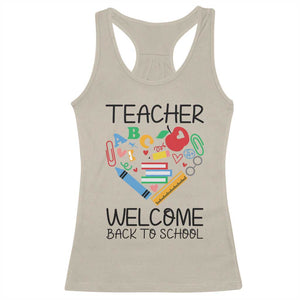 Teacher Welcome Back To School Racerback Tank Top Cute Classroom Gift TS12 Sand Print Your Wear