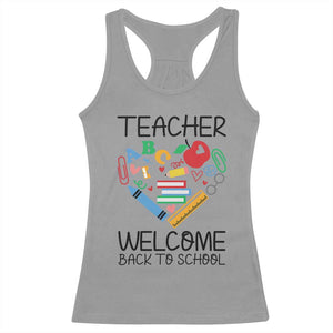 Teacher Welcome Back To School Racerback Tank Top Cute Classroom Gift TS12 Sport Gray Print Your Wear