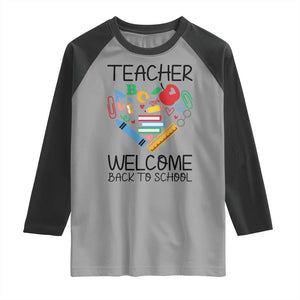 Teacher Welcome Back To School Raglan Shirt Cute Classroom Gift TS12 Sport Gray Black Print Your Wear