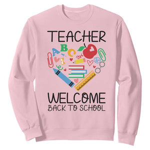 Teacher Welcome Back To School Sweatshirt Cute Classroom Gift TS12 Light Pink Print Your Wear