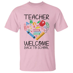 Teacher Welcome Back To School T Shirt Cute Classroom Gift TS12 Light Pink Print Your Wear