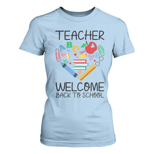 Teacher Welcome Back To School T Shirt For Women Cute Classroom Gift TS12 Light Blue Print Your Wear