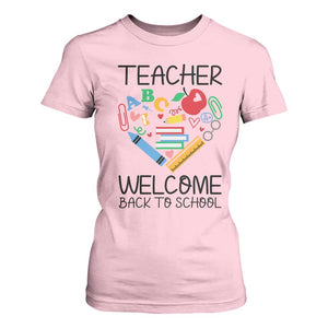 Teacher Welcome Back To School T Shirt For Women Cute Classroom Gift TS12 Light Pink Print Your Wear
