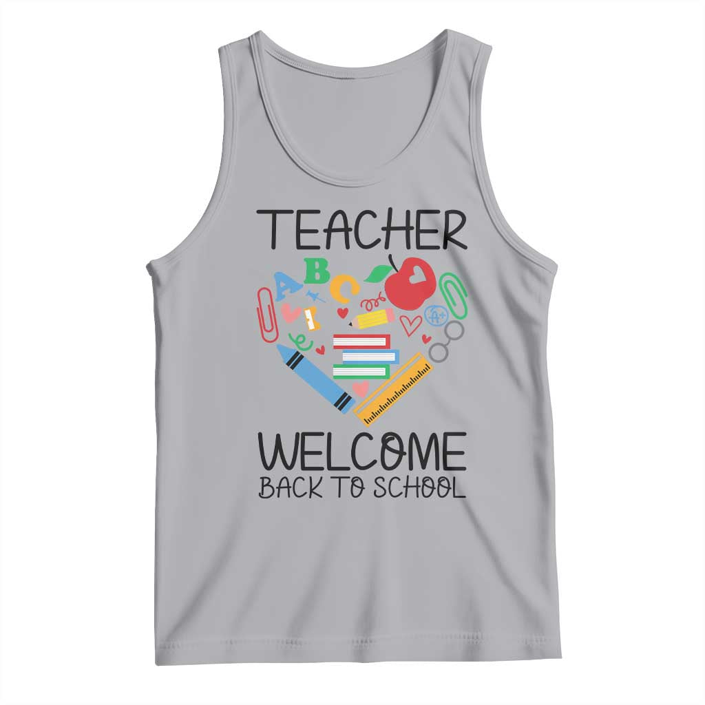 Teacher Welcome Back To School Tank Top Cute Classroom Gift TS12 Athletic Heather Print Your Wear