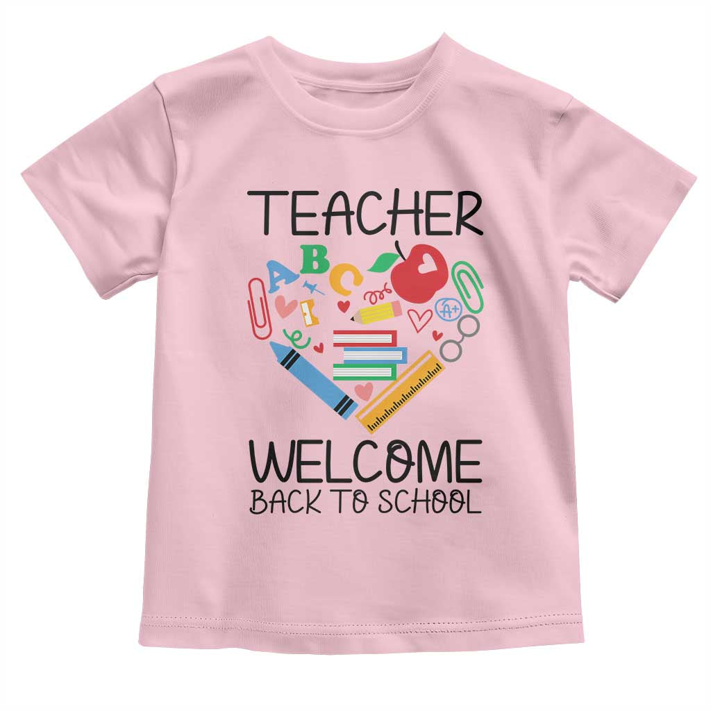 Teacher Welcome Back To School Toddler T Shirt Cute Classroom Gift TS12 Light Pink Print Your Wear
