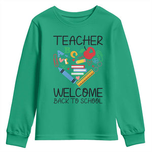 Teacher Welcome Back To School Youth Sweatshirt Cute Classroom Gift TS12 Irish Green Print Your Wear