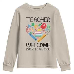 Teacher Welcome Back To School Youth Sweatshirt Cute Classroom Gift TS12 Sand Print Your Wear