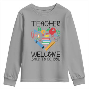 Teacher Welcome Back To School Youth Sweatshirt Cute Classroom Gift TS12 Sport Gray Print Your Wear