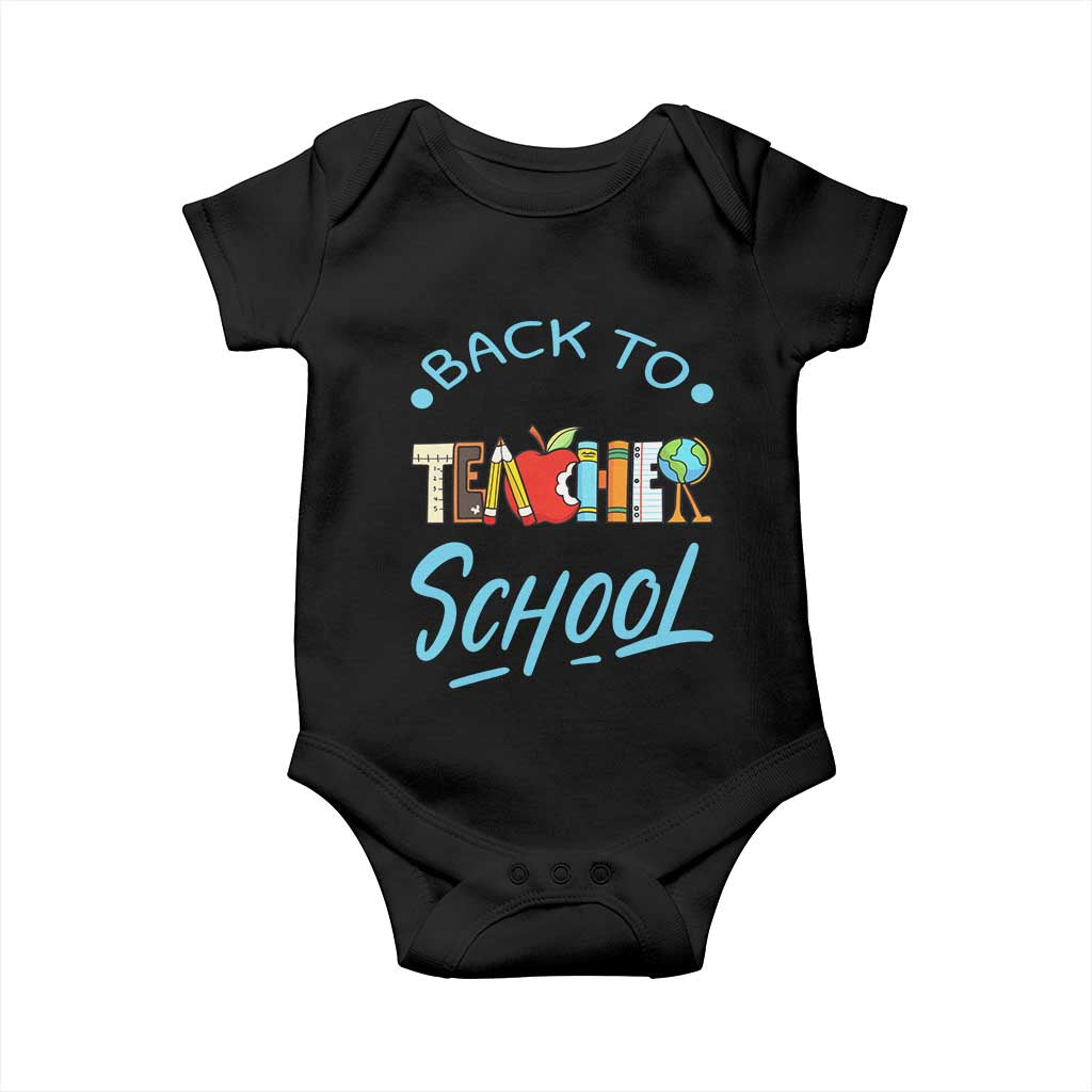 Back To School Teacher Life Funny Educator Gift Baby Onesie TS12 Black Print Your Wear