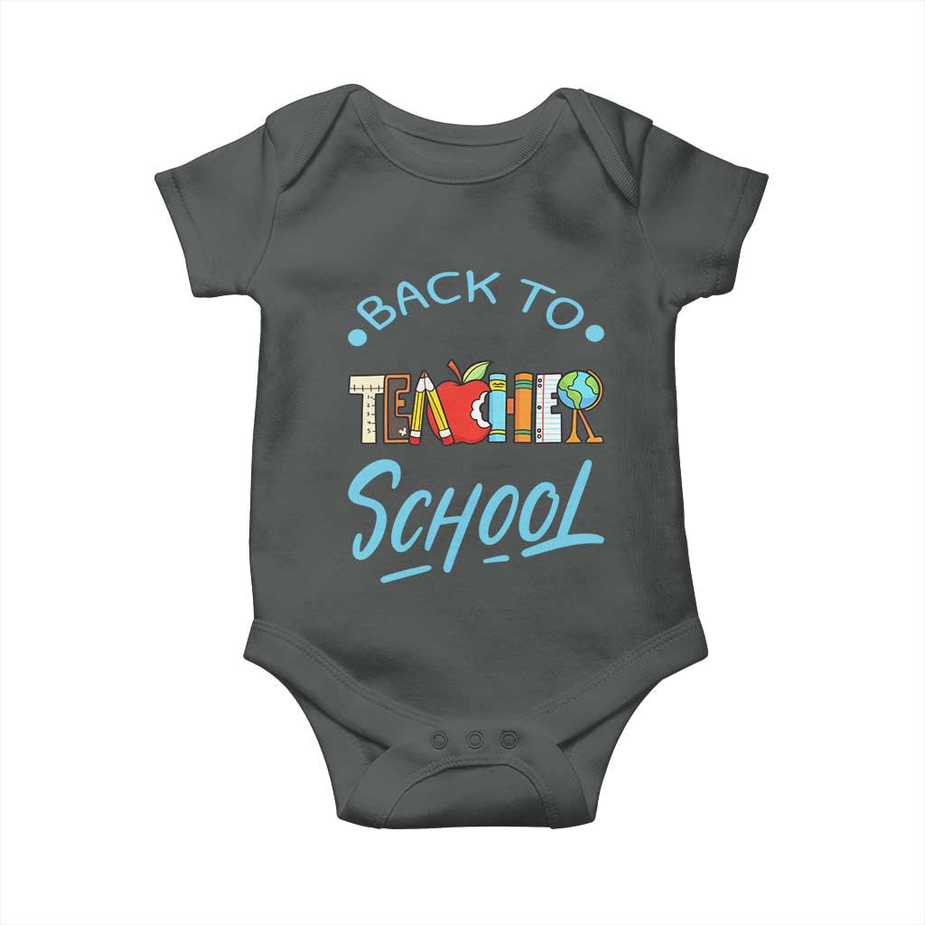 Back To School Teacher Life Funny Educator Gift Baby Onesie TS12 Dark Heather Print Your Wear