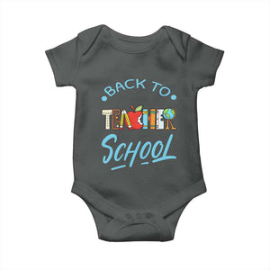 Back To School Teacher Life Funny Educator Gift Baby Onesie TS12 Dark Heather Print Your Wear