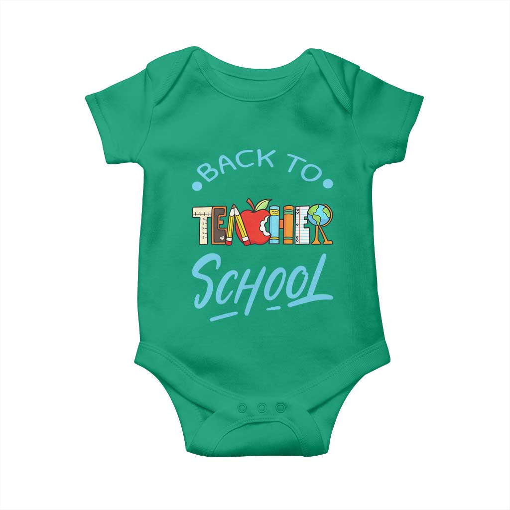 Back To School Teacher Life Funny Educator Gift Baby Onesie TS12 Irish Green Print Your Wear