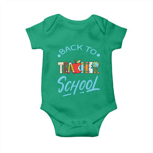 Back To School Teacher Life Funny Educator Gift Baby Onesie TS12 Irish Green Print Your Wear