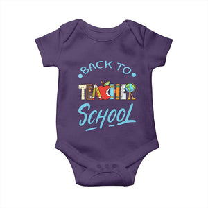 Back To School Teacher Life Funny Educator Gift Baby Onesie TS12 Purple Print Your Wear