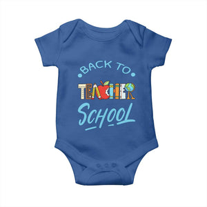 Back To School Teacher Life Funny Educator Gift Baby Onesie TS12 Royal Blue Print Your Wear