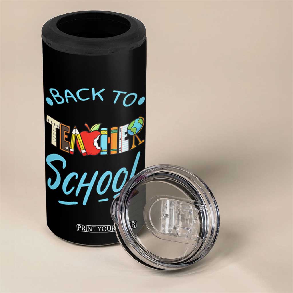 Back To School Teacher Life Funny Educator Gift 4 in 1 Can Cooler Tumbler TS12 Print Your Wear