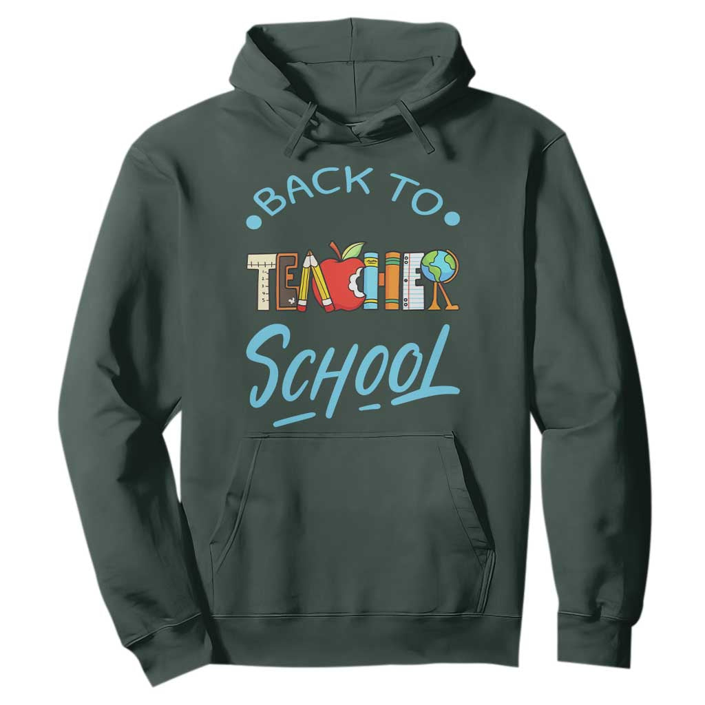 Back To School Teacher Life Funny Educator Gift Hoodie TS12 Dark Forest Green Print Your Wear