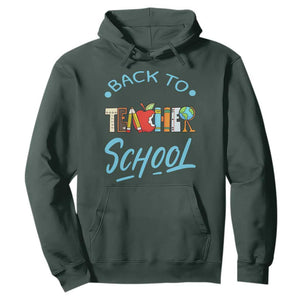 Back To School Teacher Life Funny Educator Gift Hoodie TS12 Dark Forest Green Print Your Wear