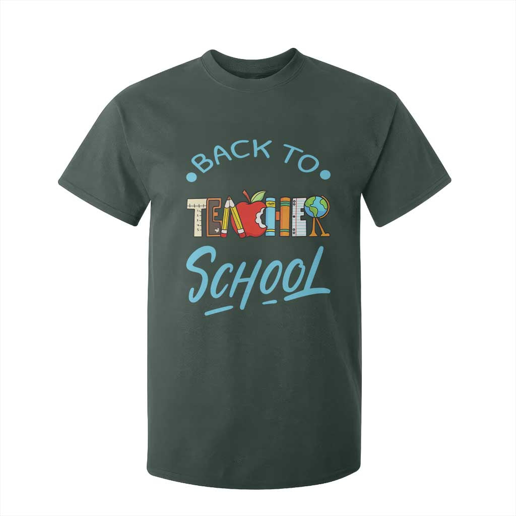Back To School Teacher Life Funny Educator Gift T Shirt For Kid TS12 Dark Forest Green Print Your Wear