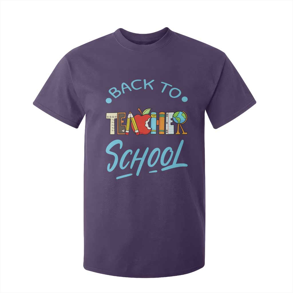 Back To School Teacher Life Funny Educator Gift T Shirt For Kid TS12 Purple Print Your Wear