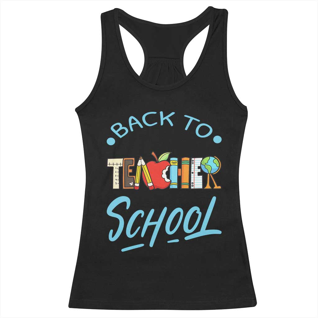 Back To School Teacher Life Funny Educator Gift Racerback Tank Top TS12 Black Print Your Wear