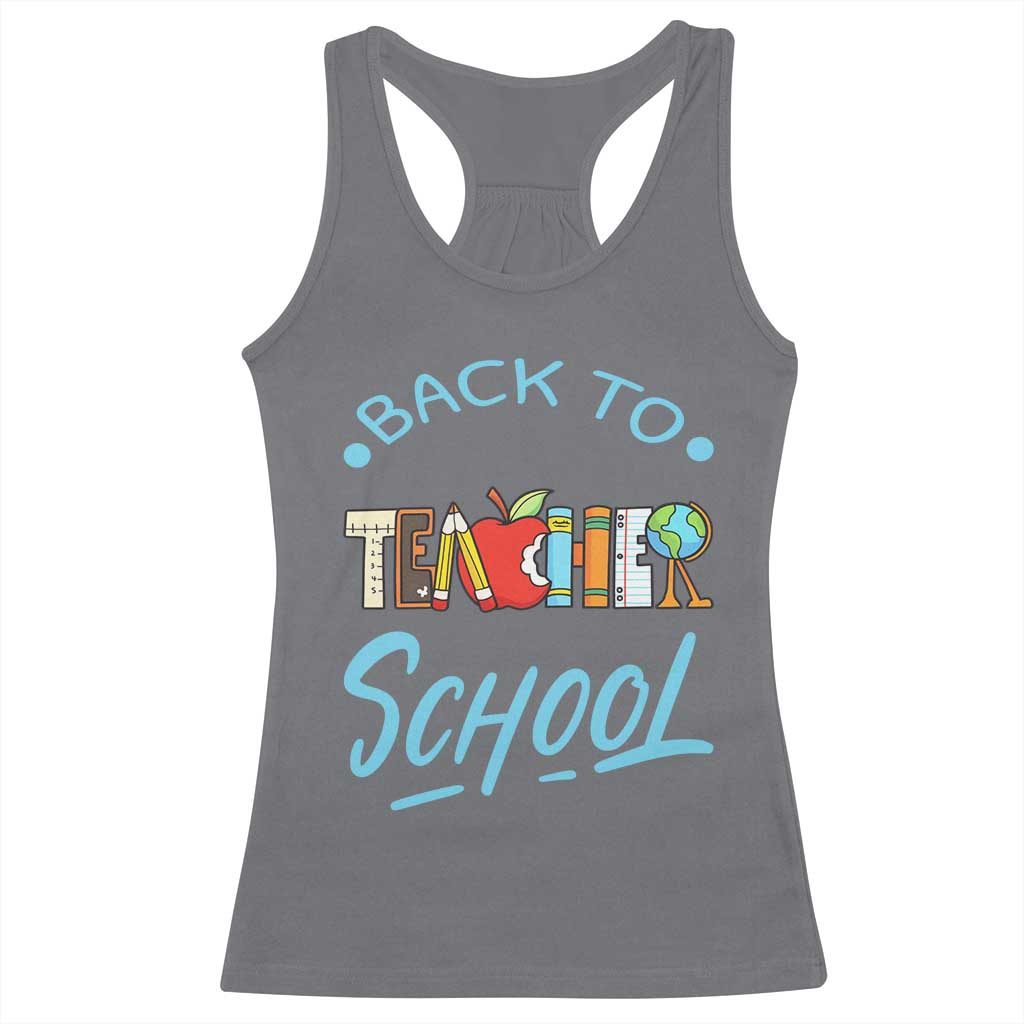 Back To School Teacher Life Funny Educator Gift Racerback Tank Top TS12 Charcoal Print Your Wear