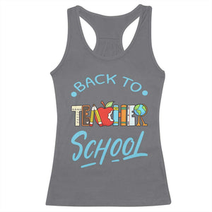 Back To School Teacher Life Funny Educator Gift Racerback Tank Top TS12 Charcoal Print Your Wear