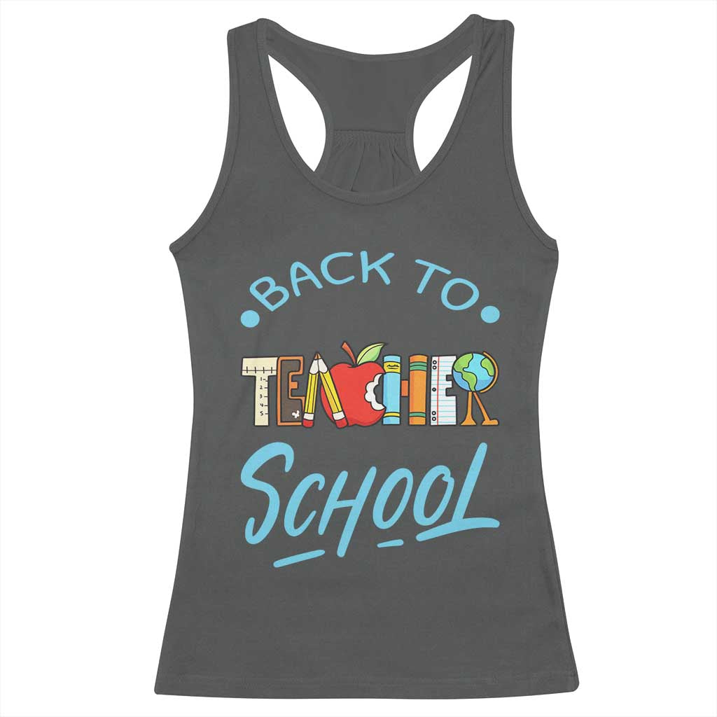 Back To School Teacher Life Funny Educator Gift Racerback Tank Top TS12 Dark Heather Print Your Wear
