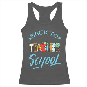 Back To School Teacher Life Funny Educator Gift Racerback Tank Top TS12 Dark Heather Print Your Wear