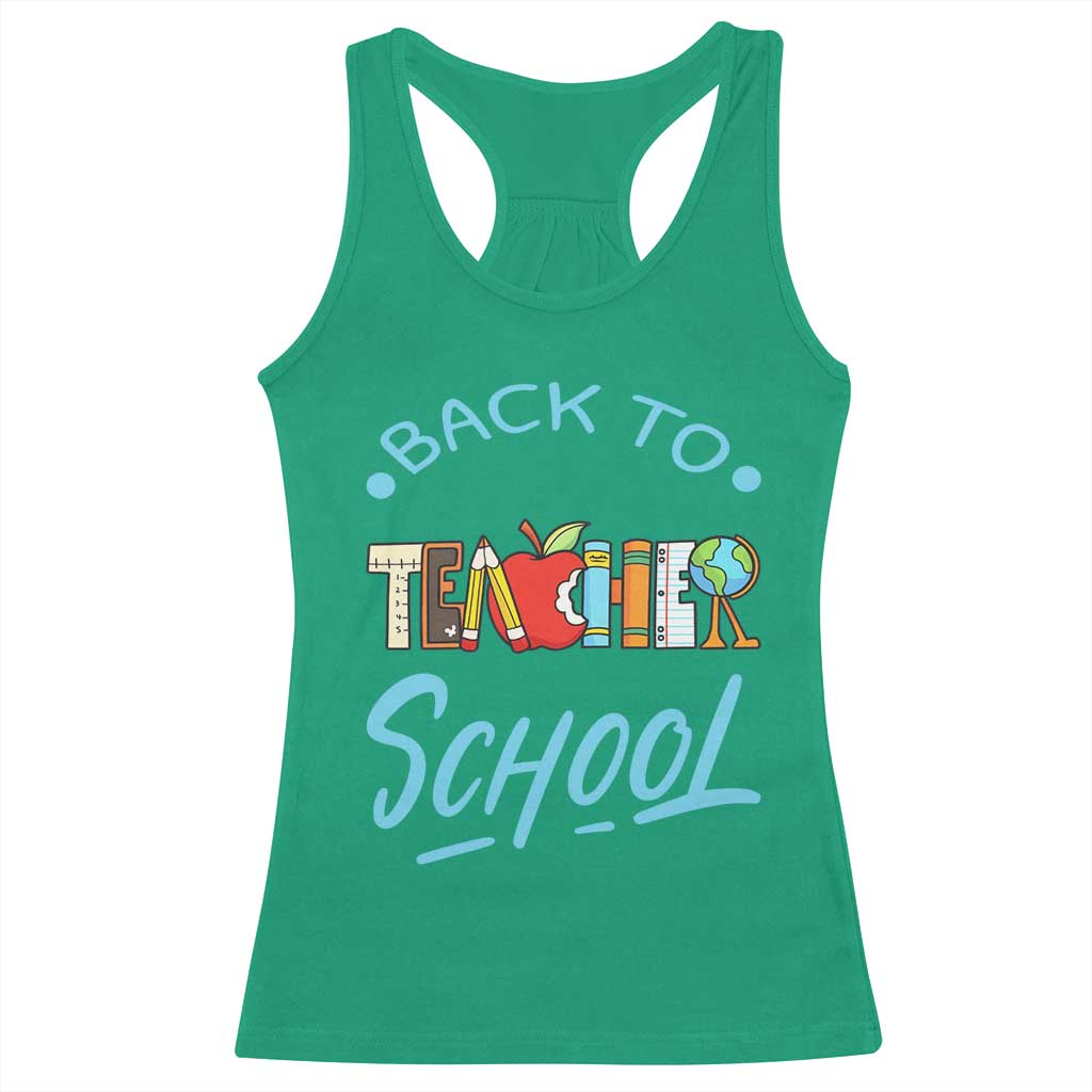 Back To School Teacher Life Funny Educator Gift Racerback Tank Top TS12 Irish Green Print Your Wear