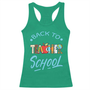 Back To School Teacher Life Funny Educator Gift Racerback Tank Top TS12 Irish Green Print Your Wear