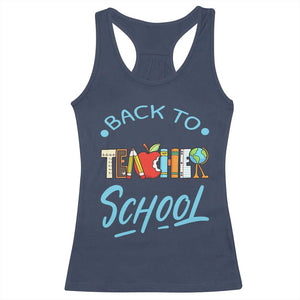 Back To School Teacher Life Funny Educator Gift Racerback Tank Top TS12 Navy Print Your Wear