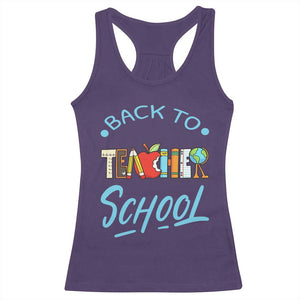 Back To School Teacher Life Funny Educator Gift Racerback Tank Top TS12 Purple Print Your Wear