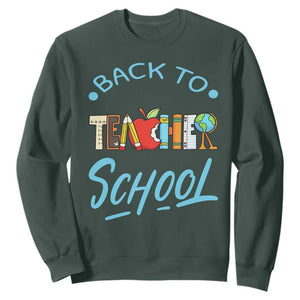 Back To School Teacher Life Funny Educator Gift Sweatshirt TS12 Dark Forest Green Print Your Wear