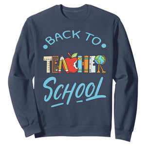 Back To School Teacher Life Funny Educator Gift Sweatshirt TS12 Navy Print Your Wear