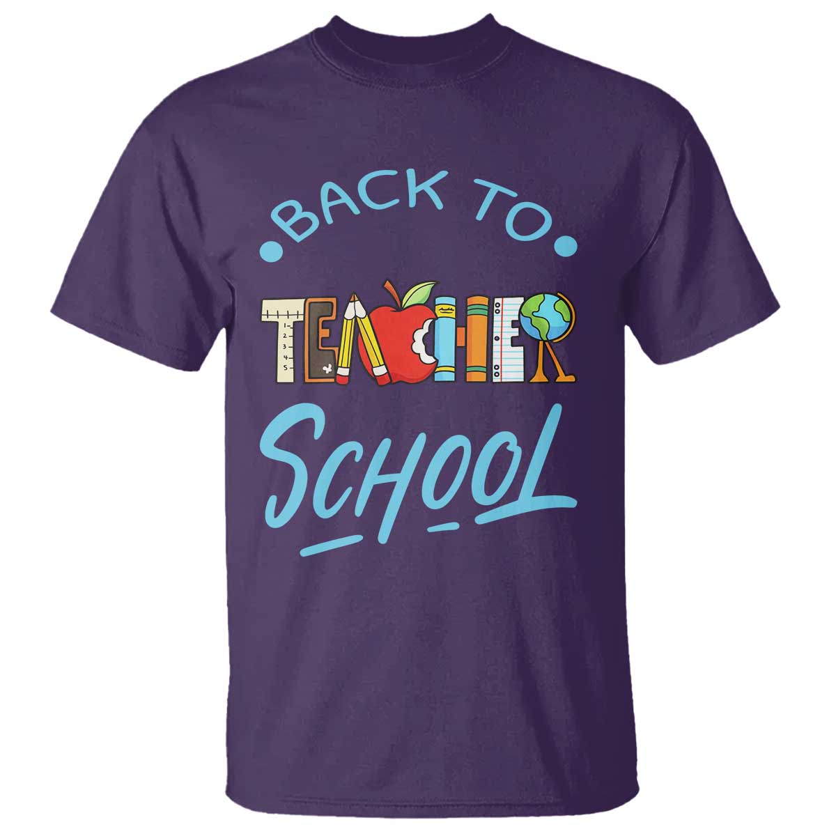 Back To School Teacher Life Funny Educator Gift T Shirt TS12 Purple Print Your Wear