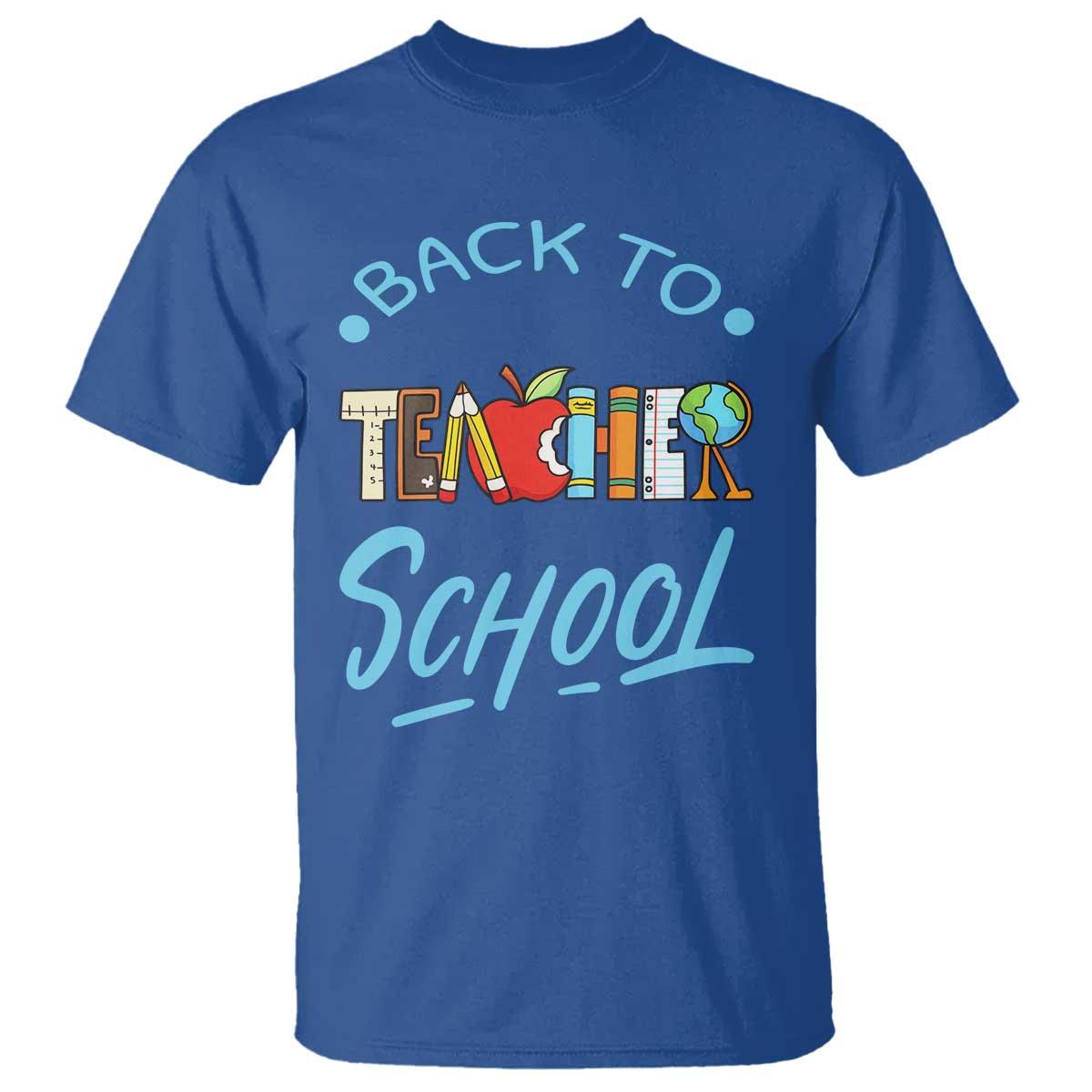 Back To School Teacher Life Funny Educator Gift T Shirt TS12 Royal Blue Print Your Wear