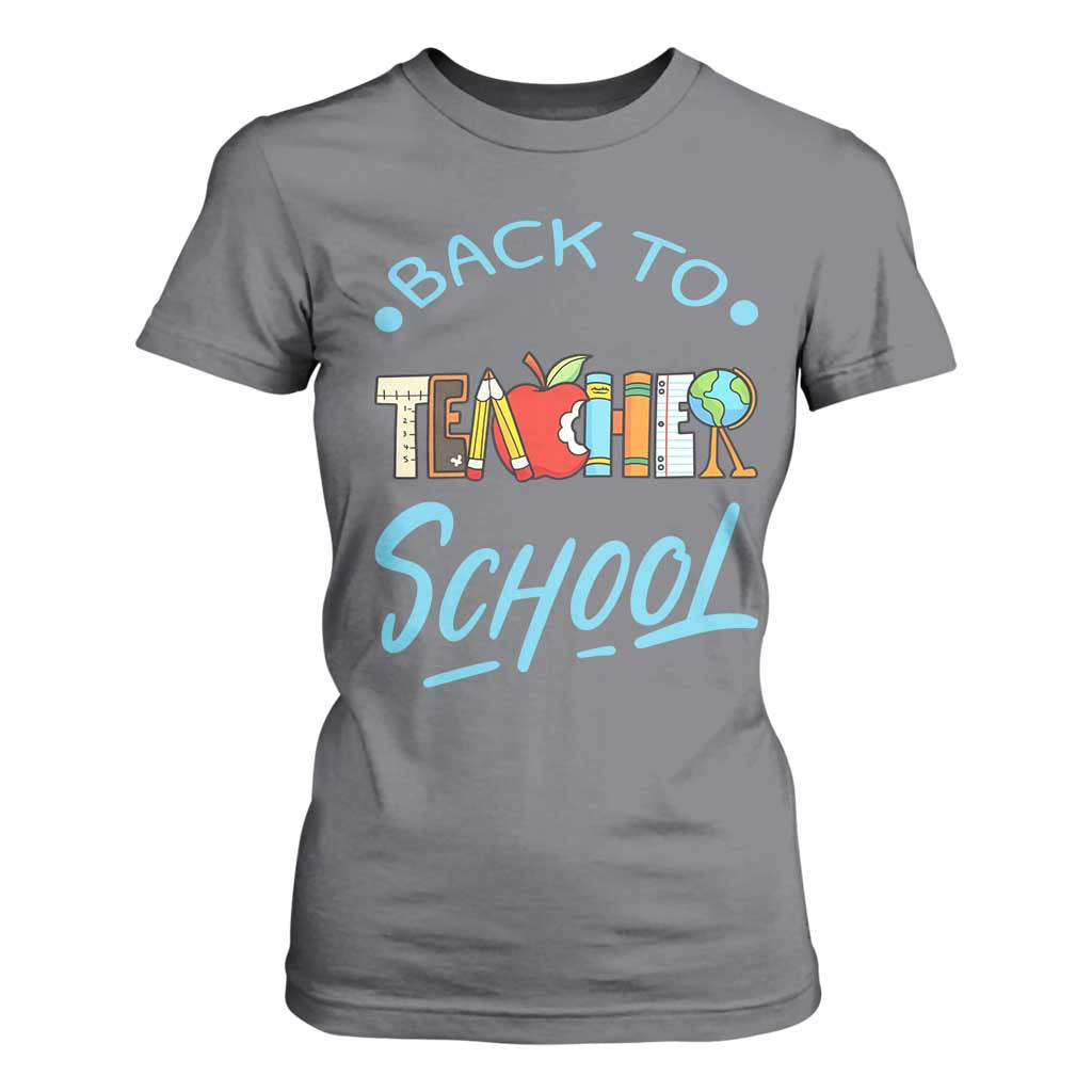 Back To School Teacher Life Funny Educator Gift T Shirt For Women TS12 Charcoal Print Your Wear